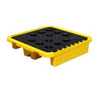 Vassoio di contenimento delle fuoriuscite di pallet, Piattaforma di contenimento delle fuoriuscite in polietilene industriale per serbatoi di olio, Vassoio modulare a prova di perdite per fabbriche e