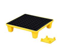 Vassoio di contenimento delle fuoriuscite modulare, a prova di perdite, vassoio in plastica, 60 x 60 x 15 cm, giallo, 15 pezzi, ideale per la conservazione sicura di liquidi e protezione contro le