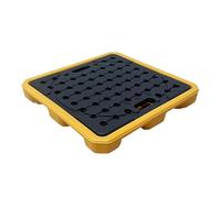 Vassoio di contenimento per fuoriuscite di petrolio, piattaforma di prevenzione delle fuoriuscite a prova di perdite con porta di drenaggio, 68x68x10 cm (26,77x26,77x3,94 pollici) per fusti di petro