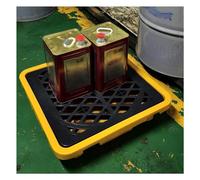 Vassoio di contenimento per fuoriuscite - Mini Piattaforma per Lo stoccaggio di fusti, Uso Industriale, Pallet impilabile per Magazzini e Laboratori