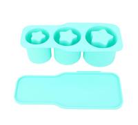 Vassoio di cubo di ghiaccio in silicone produttore di stampo a forma di grande stella per tazze di bicchieri. (Verde) (Blu)