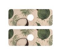 Vassoio di diatomacee intorno al rubinetto per lavello della cucina riutilizzabile e decorato Confezione da 2 pezzi opaco per lavello cucina bagni 35,5 x 12,7 cm cocco morbido verde grunge estate