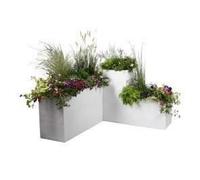 Vassoio di fiori quadrato in grafite EDA Graphit - 57 L - 49,5 x 49,5 x 49,5 cm - Ceruse bianco
