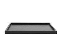 Vassoio di forma rettangolare Vassoio da tè in legno massello nero Spuntino da caffè Pasti Vassoio da portata multiuso per bar ristorante Hotel Home Shop 4 formati disponibili(36 * 27cm)