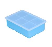 Vassoio di ghiaccio grande silicone 6 cellule produttrice di ghiaccio quadrato con coperchio per preparare cubetti di ghiaccio budino al cioccolato