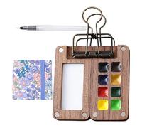 Vassoio Di Miscela Di Pittura-palette Clip, Mini Tavolozza In Legno | Griglia Compatta A Otto Pulcini, Strumento Di Arte Portatile Per Aria Plein, Disegno Di Campo E Pittura D