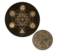 Vassoio di per pietre, tavola pendolo | Tavolo da altare cubo di Metatron,Vassoio decorativo in legno rialzato, tabella di meditazione incisa Forniture per streghe per divinazione