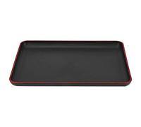 Vassoio di plastica, vassoio rettangolare di stile giapponese bordo ispessito Vassoio di cibo elegante, robusto e durevole per ristorante Home Hotel (nero)(30 * 20cm)