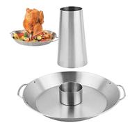Vassoio Di Pollo in Acciaio Inox - Birra Porta Pollo per Griglia, Birra in Acciaio Inox Alimentare CALIER POLLER | Lavastoviglie