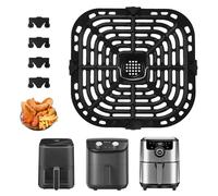 Vassoio di ricambio per friggitrice ad aria Vortex Plus 6QT, piastra grill per friggitrice ad aria, accessori con 4 paraurti in gomma, antiaderente, lavabile in lavastoviglie, piastra più croccante