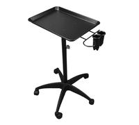 Vassoio di Salone su Ruote, Vassoio per Salone di Salone in Alluminio Premium con Ruote, Altezza Regolabile e Supporto per Asciugacapelli, Carrello del Vassoio Salone per Capelli