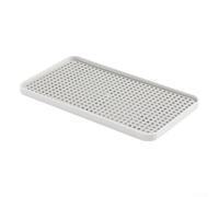 Vassoio di scarico in plastica a 2 livelli con strati staccabili e base antiscivolo per lato lavello o sala da pranzo per uso in cucina e soggiorno (stile quadrato)