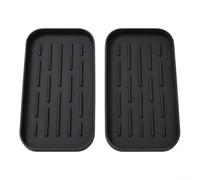 Vassoio di scarico in silicone per spugna e sapone da cucina, 2 pezzi | Il design rialzato della cresta favorisce un'asciugatura rapida, il silicone resistente al calore mantiene asciutti i