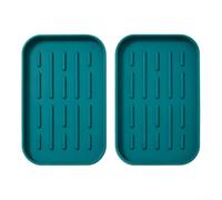 Vassoio di scarico in silicone per spugna e sapone da cucina, 2 pezzi | Il design rialzato della cresta favorisce un'asciugatura rapida, il silicone resistente al calore mantiene asciutti i