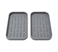 Vassoio di scarico in silicone per spugna e sapone da cucina, 2 pezzi | Il design rialzato della cresta favorisce un'asciugatura rapida, il silicone resistente al calore mantiene asciutti i