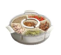 Vassoio di servizio diviso con coperchio,Grande capacità trasparente | con coperchio e maniglia per vassoio di frutta,per la casa all'aperto deposito frutta verdura formaggio noci da viaggio