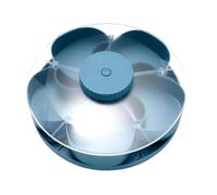 Vassoio di servizio diviso - Contenitore rotante | Vassoio per alimenti con base antiscivolo | Design a 3 scomparti, coperchio ermetico, costruzione senza BPA, perfetto per verdure