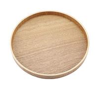 Vassoio di servizio in legno, Il giro Vassoio da tè per Frutta Caramelle Cibo, Vassoio colazione in legno Vassoio antiscivolo per ristorante/negozio(33 centimetri)