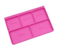 Vassoio di servizio modello a cinque scomparti per piccoli, magenta | Guida righello integrata, organizer per la riparazione