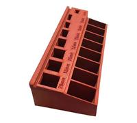 Vassoio di stoccaggio con viti coerenti con aperture di marcatura e scomparti per strategie resistenti, dadi e contenitori per planner a vite