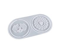 Vassoio di stoccaggio in resina con sette stampi in silicone e agata lucida per realizzare stampi ornamentali per resina epossidica