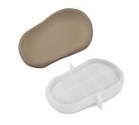 Vassoio di stoccaggio ovale in silicone Stampi per getti Stampi per tazze Piastra in resina epossidica Intonaco Vassoio ovale Piatto fatto a mano Fornitura artigianale
