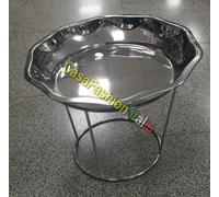 VASSOIO DM 42 E ALZATA FILO INOX FRUTTI DI MARE PIATTO COZZE VONGOLE ZUPPA PESCE