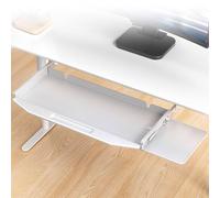 Vassoio ergonomico in acciaio per tastiera e mouse - retrattile sotto la scrivania scorrevole cassetto estraibile 48,3 x 19,3 cm (bianco) per una comoda area di lavoro