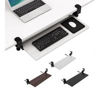 Vassoio ergonomico per tastiera, 52/65/75 cm, sotto la scrivania, cassetto, piattaforma estraibile salvaspazio, capacità di carico 25 kg, supporto nascosto per tastiera del computer (finitura in legno
