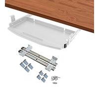 Vassoio ergonomico per tastiera con bracciolo scorrevole in metallo, guide da 35,6 cm e cassetto estraibile per casa, ufficio, giochi e postazioni di lavoro, massimizza comfort e spazio.