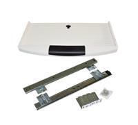 Vassoio ergonomico per tastiera con guide scorrevoli silenziose, 53 x 27/35 cm (bianco 53,3 cm + 27 mm), soluzione salvaspazio regolabile in altezza per casa e ufficio