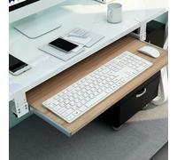 Vassoio ergonomico per tastiera, con morsetto regolabile sul cassetto scorrevole con supporto per bracciolo, finitura in noce, 75 x 30 cm, massimizza il comfort e risparmia spazio