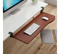 Vassoio ergonomico per tastiera in legno, 4 colori, retrattile, da posizionare sotto la scrivania, con attacco a morsetto Glide Ra da 360 mm, estensione ideale per riporre oggetti e comfort