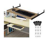 Vassoio ergonomico per tastiera in legno con spazio per mouse sotto la scrivania cassetto della tastiera 54/60/70 x 27 cm facile da montare, migliora la postura e aumenta lo spazio di lavoro, ideale
