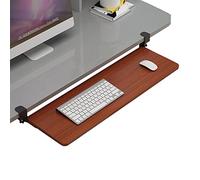 Vassoio ergonomico per tastiera in legno per scrivania, design retrattile teak/noce/bianco/nero con sistema di scorrimento liscio, perfetto per comfort e nizzazione