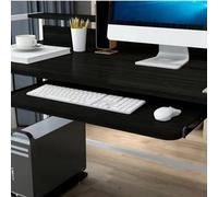 Vassoio ergonomico per tastiera sotto la scrivania con angoli arrotondati, supporto scorrevole per tastiera per scrivania del computer, 60 cm nero, massimizzatore di spazio, migliora il comfort e