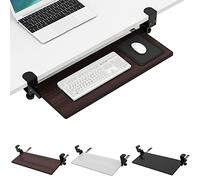 Vassoio ergonomico regolabile per tastiera, 55/64/75 x 24 cm, salvaspazio, ripiano scorrevole in legno, nero, ideale per casa e ufficio, comfort e produttività 25 x 9 pollici