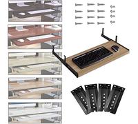 Vassoio ergonomico scorrevole per tastiera sotto la scrivania, adatto a 54/60/70 cm, estensione per riporre mouse, ripiano regolabile per tastiera per scrivanie fisse, migliora lo spazio di lavoro