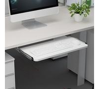 Vassoio ergonomico scorrevole per tastiera sotto la scrivania con guide silenziose, regolabile per postazioni di lavoro di casa e ufficio, soluzione salvaspazio per un maggiore comfort