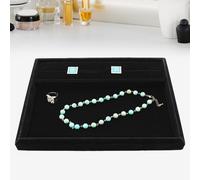 Vassoio espositore per gioielli in velluto, elegante portagioie per