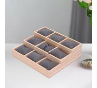 Vassoio espositore per orologi, 9 griglie, organizer a tre strati, vassoio