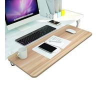 Vassoio Estensibile da scrivania ergonomico Pieghevole a 90° - 55x25 65x25 75x25 cm Vassoio per Tastiera in Legno, con Morsetto a C, Senza Foratura, Supporto per Tastiera Mouse Computer, rip