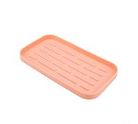 Vassoio flessibile in silicone per lavello con design rialzato per migliorare la circolazione dell'aria e il drenaggio dell'acqua, mantiene il lavello della cucina ordinato e asciutto (rosa)