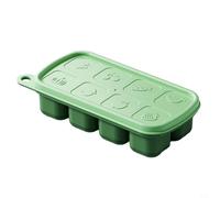 Vassoio flessibile per ghiaccio con coperchio, 8 griglie per cubetti di ghiaccio e altro, perfetto per preparare cocktail e congelare succhi (verde)