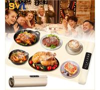 Vassoio flessibile per il riscaldamento degli alimenti in silicone Tappetino riscaldato elettrico per tavolo da pranzo Scaldapiatti pieghevole portatile Essenziale per la cucina di casa