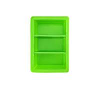 Vassoio for congelatore in silicone 3Grids con coperchio Creatore di ghiaccio for whisky Stampo for salsa Contenitore for congelamento Cottura della zuppa congelata(Green)
