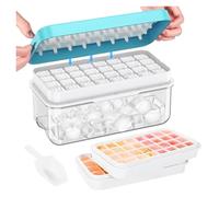 Vassoio for cubetti di ghiaccio con coperchio e vaschette, for congelatore 2 contenitori paletta(Pink 1-tier)