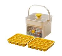 Vassoio for cubetti di ghiaccio con pulsante coperchio e contenitore, stampi a rilascio facile, perfetti for cucine domestiche feste(Yellow,2)