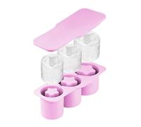Vassoio for cubetti di ghiaccio in silicone for stampo a cilindro con coperchio Vassoi riutilizzabili for bicchieri for tazza da 30/40 once(Pink)