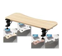 Vassoio for tastiera in legno a 4 colori, estensibile for scrivania ergonomica, ripiano for bracciolo, pieghevole a 90°, con morsetto, for supporto gomito e braccio(Black,75*25cm(29.5x10Inch))